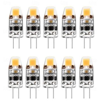G4 LED Light Bulbs AC/DC12V-24V 2W Dimmable G4 Bi-pin T3 JC Base Bulb Equivalent to 20W G4 Halogen Bulb White Warm White for crystal chandelier 10pcs