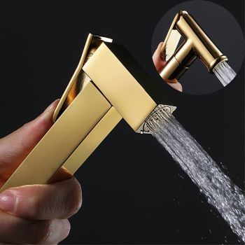 Ti-PVD Gold Handheld Bidet Sprayer with ABS Base and 1.5m Hose Hygienic Wash