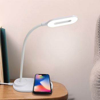 LED Table Lamp Wireless Charging for Samsung S20/S10/Note10 Fast Wireless Charger For iPhone 12 11Pro/Xr/Xs/8 Adjustable