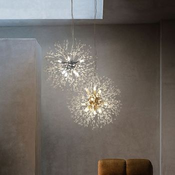 LED Pendant Light Crystal Chandelier 9-Light Chrome Firework Modern Sputnik Chandelier Pendant Light Fixture for living room Dining Room and Bedroom