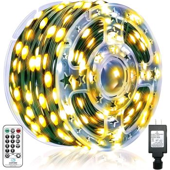 328ft 100m Flexible LED String Lights IP67 Waterproof Strips Christmas String Lights 1000 LEDs Warm White Creative String Lights Holiday Lights Party Holiday Wedding 29V