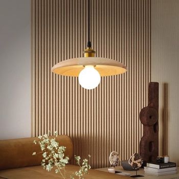 LED Pendant Light 28cm 1-Light Wooden Retro Farmhouse Modern E26/E27 Pendant Lantern Design Ceiling Light 5W Fixture for Kitchen Island Dining Room Hallway Bedroom Living Room 110-240V