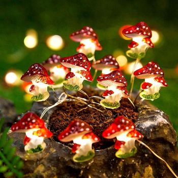 Mushroom Decor Cottagecore Room Decor Mushroom String Lights Battery Powered Mushroom Fairy Light for Bedroom Dorm Party Christmas Wedding Patio Decoration