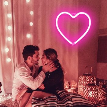 Pink Heart Neon Light - LED Valentine's Day & Party Decor Perfect for Girls' Room, Dormitory, Wedding Anniversary Home Decoration