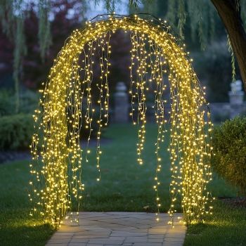 Christmas Outdoor Waterfall Lights, 200 LED Fairy Vines Branch Lights, 10pcs x 2M Fairy String Lights for Chtristmas Garden, Fence & Tree Decor