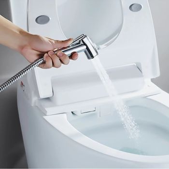 Bathroom Handheld Shower Bidet Shattaf Sprayer Set Wall Mount, Home Wash Toilet Hand Held Bidet Shower Spray Wall Bracket Hose Diaper Cleaning Hygienic Wash