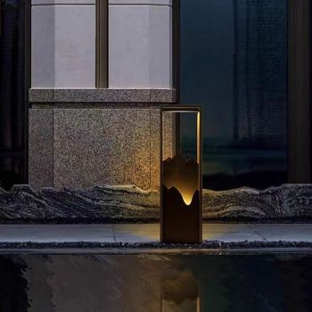 Landscape Path Light, Stainless Steel Luxury Warm White Landscape Path Light 20W Metal Luxury Modern Outdoor Bollard Lighting for Law Patio Courtyard and Driveway Decoration 110-240V