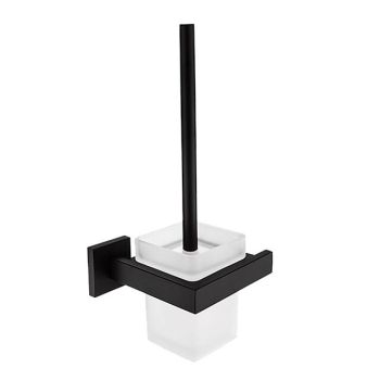 Toilet Brush with Holder, Stainless Steel Wall Mounted Rubber Painted Toilet Bowl Brush and Holder for BathroomBath Hardware