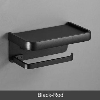 Toilet Paper Holder with Shelf Wall Mounted,Aluminum Toilet Paper Roll Holder, Tissue Roll with Mobile Phone StorageBath Hardware