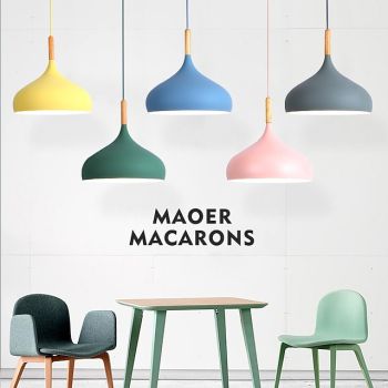 Nordic Macaron Ceiling Light Dining Room Pendant Light Vintage Style Matte Iron Art Home Chandelier Easy to Install Corridor Lighting Lamp Fixture for Bar,Kitchen,Restaurants 110-240V