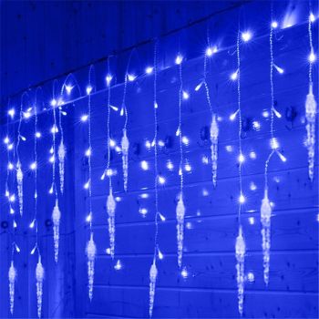 3.5M 96LED Light String With 24 Sagging  Ice Cone Icicle Lights Christmas Wreath Curtain  Fairy String Lights Garden Decoration Optional EU US UK