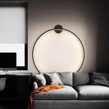 Round Indoor Led Wall Lights Wall Sconces Modern Ring Wall Mounted Lighting Fixture Mid Century Circle Wall Lamps Decor Wall Gold Black 85-265V