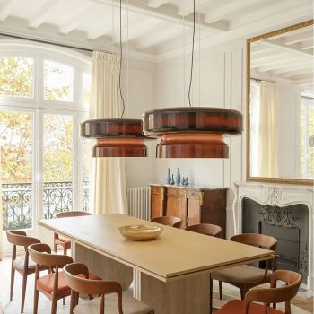 LED Pendant Light 36cm Glass Chandelier Single Head Ceiling Light for Loft Bar Living Room Dining Room Warm White 110-240V