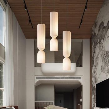 LED Pendant Light 3-Color Light 25cm 1-Light Silk Fabric Vintage Art Hanging Lamp for Kitchen Island Cafe Bar Farmhouse 110-240V