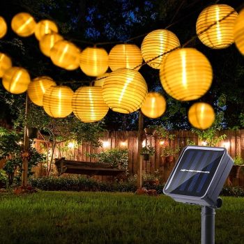 Solar LED Lantern String Lights – Waterproof Outdoor String Fairy Lights 1.5M to 3M, Christmas Window Decoration Warm White Bulbs for Outdoor Garden, Party, and Patio Decor