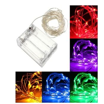 10M 100 LED Silver Wire Fairy String Light Outdoor String Lights Battery Powered Waterproof Christmas Party Decor