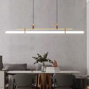 80cm LED Pendant Light Modern Line Design   Chain Adjustable Hanging Lamp for Kitchen Dining Living Room Black and Gold 110-120V 220-240V