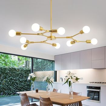 9-Light Northern Europe Chandelier 9 Head Modern Metal Molecules Pendant Lights  Living Room Dining Room Bedroom Painted Finish