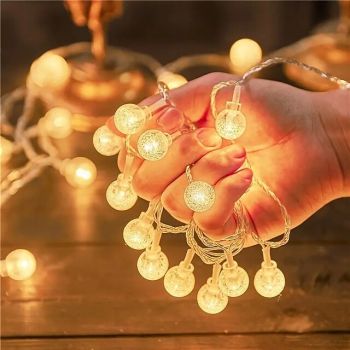 LED String Lights Camping Globe Lights Frosted Ball Fairy Light EL Holiday Lights for Bedroom Wedding Xmas Tree Party Decoration Batteries Powered