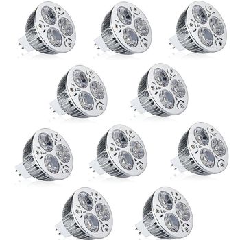 10pcs 9W LED Light Bulb Spotlight 900lm MR16 3 LED Beads LED Decorative Warm Cold White for Landscape Recessed Track Lighting AC12V 90W Halogen Equivalent