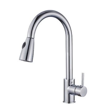 Kitchen faucet - Single Handle One Hole Electroplated Pull-out / Pull-down / Tall / High Arc Free Standing Contemporary Kitchen Taps Pull Down Kitchen Faucets