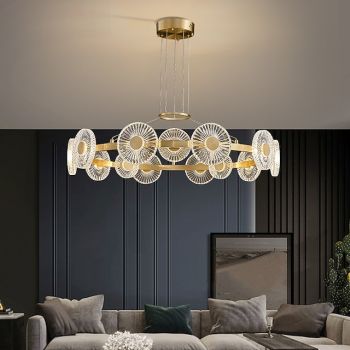 LED Pendant Light Modern Luxury Gold Circle Design Sputnik Design Chandelier Copper Modern Style Sputnik Brass 9 12 15 Heads 220-240V 110-120V