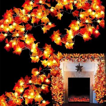 LED String Light Maple Leaf Fall LED Fairy String Lights 3M-20LEDs 1.5M-10LEDs Battery or USB Operation Garland Light Christmas/Halloween Party Home Garden Holiday Patio Decoration