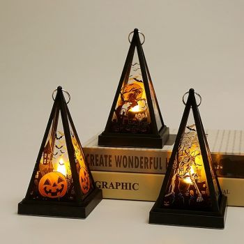 Halloween Decoration Led Candles Light Vintage Witch Castle Pumpkin Ghost Hanging LED Lantern Lamp Haloween Party Supplies