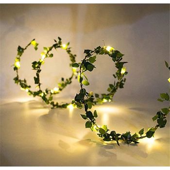 Elegant Wedding Reception Party 1pcs 10m 100leds Outdoor LED Holiday Light Leaf Twine Fairy Garland String Lights Battery Power Operate for Rustic Wedding Party Decor