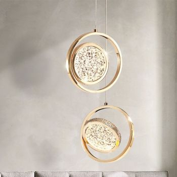 23cm LED Pendant Light Island Light Circle Design Round Design Geometric Shapes Pendant Light Metal Artistic Style Vintage Style Modern Style Artistic Modern 85-265V