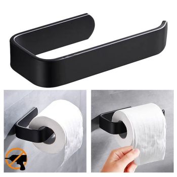 Acrylic Toilet Paper Holder Self Adhesive Tissue Rack Wall Mounted Bathroom Kitchen Roll Hook Modern Black HangerBath Hardware