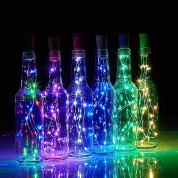 LED Bottle String Lights Cork Shaped Outdoor Wedding Decoration 2M LED Night Starry Light 30pcs 12pcs 10pcs Copper Wire Stopper Wine Bottle Lamp Wedding Party Christmas Decoration