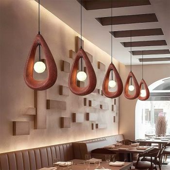 Large Modern Pendant Light Fixtures, Japanese Wabi-sabi Style Hanging Lights, Raindrop Shape Chandelier for Dining Room Kitchen Island Hallway Restaurant, G9 50cm