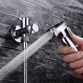 Brass Bathroom Sink Faucet,Single Handle One Hole Self-Cleaning  Handheld bidet Sprayer with Cold Water Only Hygienic Wash