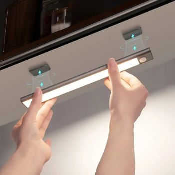 Under Cabinet Lighting 1PACK, LED Motion Sensor Cabinet Light, Magnetic, USB Rechargeable Kitchen Night Lights for Wardrobe Closets Cabinet Cupboard Stairs Corridor