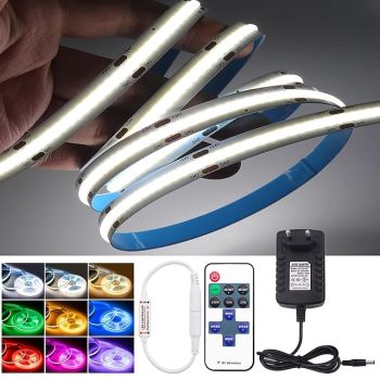 2~5m COB LED Strip Ligh 640/960/1600 LEDs 10mm Warm White Red Blue Yellow 12V for Under Cabinet Vanity Mirror Bedroom Kitchen