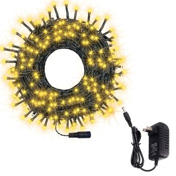 20m 200 LED String Lights, 12V Low Voltage Outdoor Waterproof Garden Lights with Adapter - Warm White, White, Blue Christmas Decorative Lighting