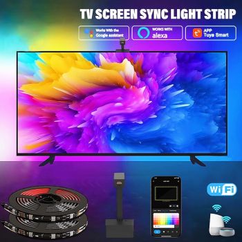 RGBIC LED Light Strip Camera TV Screen Synchronization WiFi APP Music Synchronization Game Bedroom TV Background Ambient Light Shustar