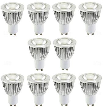 GU10 LED Light Bulbs Non-Dimmable 3000K Warm Light 5W LED Bulbs for Kitchen Range Hood Living Room Bedroom Recessed Track Lighting 10 Pcs