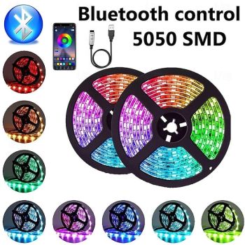 Waterproof LED Strip Light Tv USB Light 1/2/3/5Meters with Bluetooth APP Pool Light Strip 3K Control 5V String LED Band SMD5050 LED Ribbon