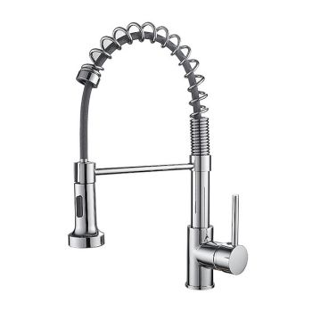 Single Handle Kitchen Faucet, Electroplated One Hole Pull Out Standard Spout/Centerset, Brasss Contemporary Kitchen Faucet Pull Down Kitchen Faucets