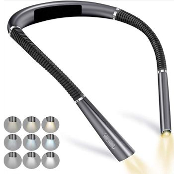 LED Neck Reading Lights Novelty Flexible Neck Lights Handsfree Book Light Hanling Read Lamp Portable USB Rechargeable Book Lighting