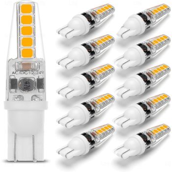 12 Volt Low Voltage Wedge Base Led Landscape Bulbs T5 T10 2W 300lmT5 Malibu Path Garden Light Bulbs 921 922 912 194 168 T10 RV Camper Trailer Motorhome Marine Boat Dome Light 10Pcs