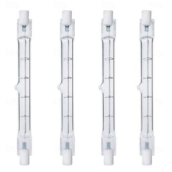 R7S 118mm T3 300W Dimmable Double Ended J-Type Bulbs, 4 Pack for Work, Security & Landscape Lighting 220-240V/110-120V