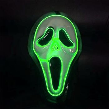 Party Supplies Cosplay Luminous Screaming Mask Neon LED Halloween Horror Decorative Performance Prop Lighting Up For Dark Night