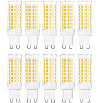 G9 Bi Pin LED Bulb Light 8W 230V for 80W Halogen Bulb Replacement, Chandelier Light Bulbs 88 LEDs Non-dimmable G9 Bi Pin Base Transparent Plastic 10pcs