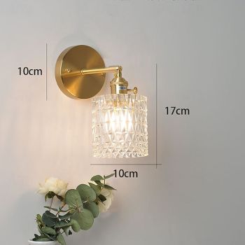 Retro 1-Light Glass Shade Wall Lamps Indoor Brass Adjustable Wall Sconces Nordic Bathroom Hallway Wall Mount Lights Bedroom Bedside Wall Lighting Fixture