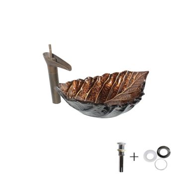 Bathroom Sink / Bathroom Faucet / Bathroom Mounting Ring Vanity Wash Basin / Antique - Tempered Glass Rectangular Vessel Sink Washbasin Art