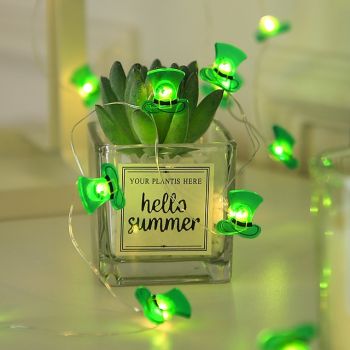 St. Patrick's Day Lights Decorative Shamrocks LED String Lights 5m 16.4FT 50LEDs Battery Powered Fairy Lucky Clover String Lights for Bedroom Party Feast Green Irish Decoration