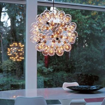 Stainless Steel Ball Pendant And Ceiling Lights, 50/60/80cm E26/E27 Globe Pendant Lights With Clear Glass Ball,Modern Industriel Pendant Lamp For Living Room Bedroom 110-240V